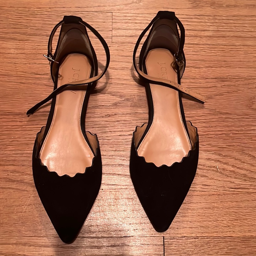 J.Crew Black Scalloped flats